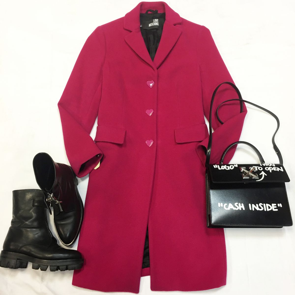 Пальто Love Moschino  размер 36 цена 9 231 руб Сумка Офф Уайт