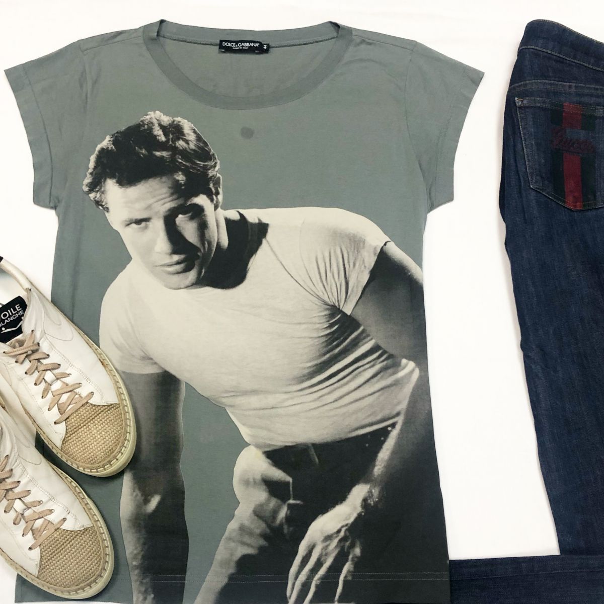 #MechtamenФутболка Dolce gabbana размер 44 цена 3 077 руб Джинсы Gucci размер 44 цена 4616 руб Кеды Voile размер 44 цена 9231 руб