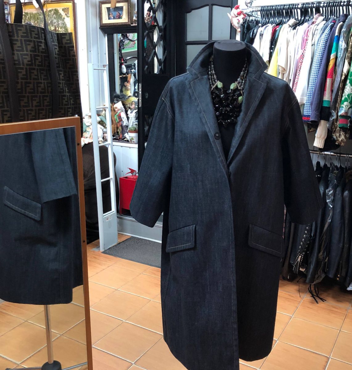 Плащ джинсовый Miu miu размер 42 цена 46 965 руб