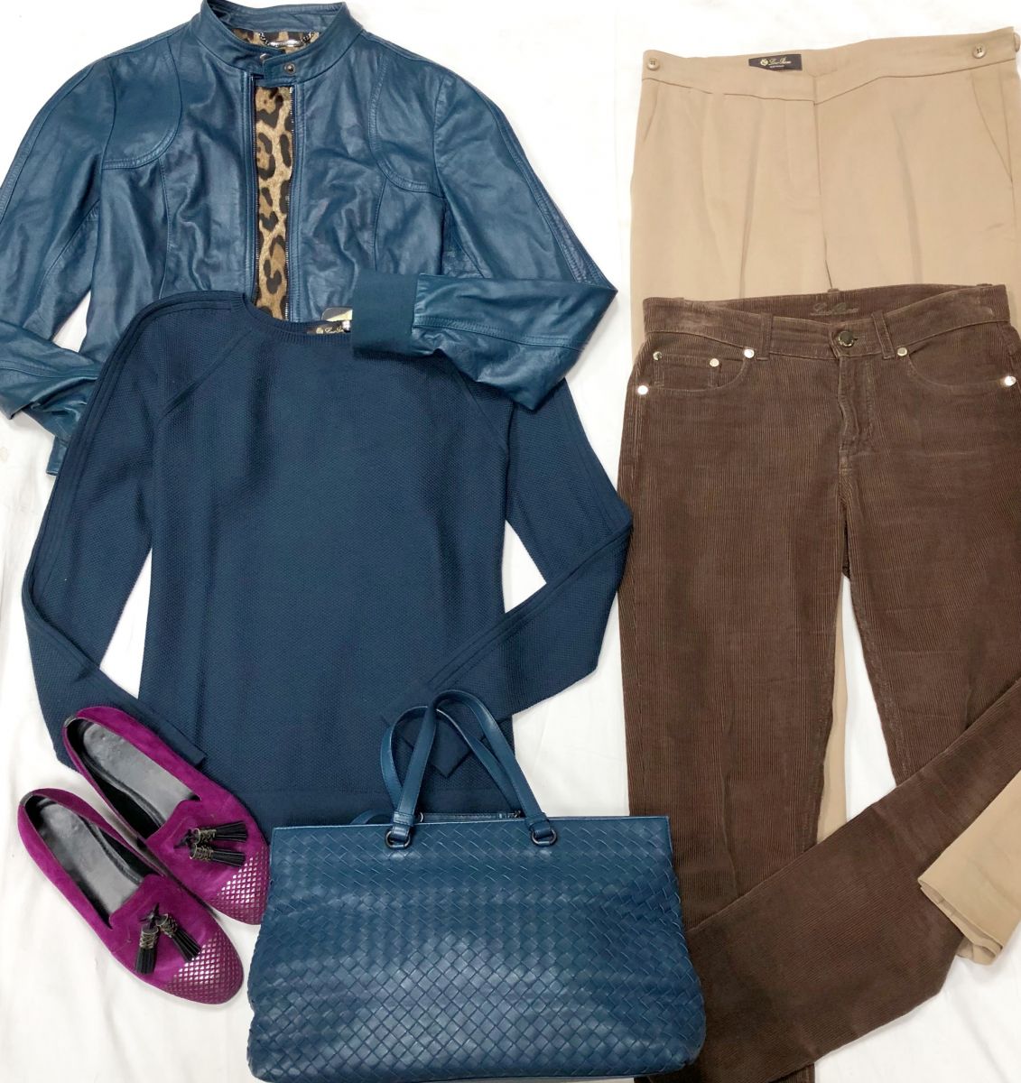 Куртка /кожа / Dolce gabbana размер 44 цена 15 655 руб 
Брюки /вельвет/ Loro Piana размер 42 цена 7 828 руб / 12 524 руб 
Лоферы SERGIO ROSSI размер 38 цена 15 655 руб 
Сумка Bottega Veneta
