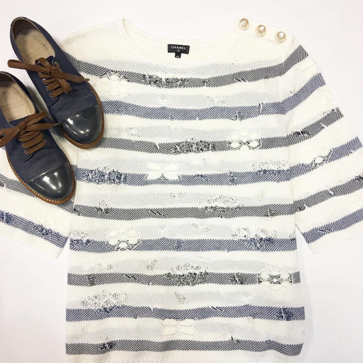 Кофта Chanel  размер 44 цена 30 770 руб Ботинки Brunello Cucinelli 