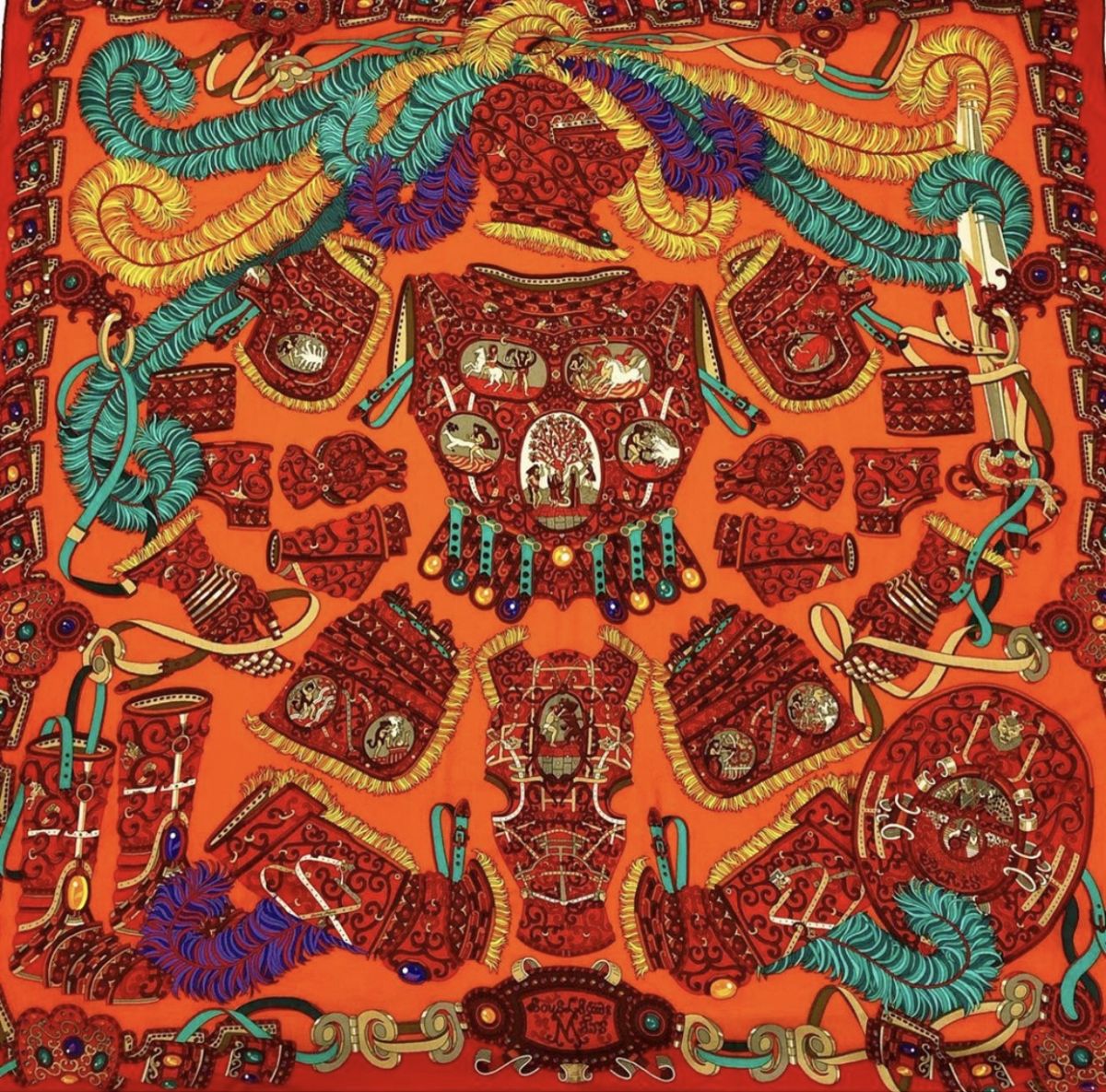 Палантин Hermes размер 140x140 цена 30 770 руб