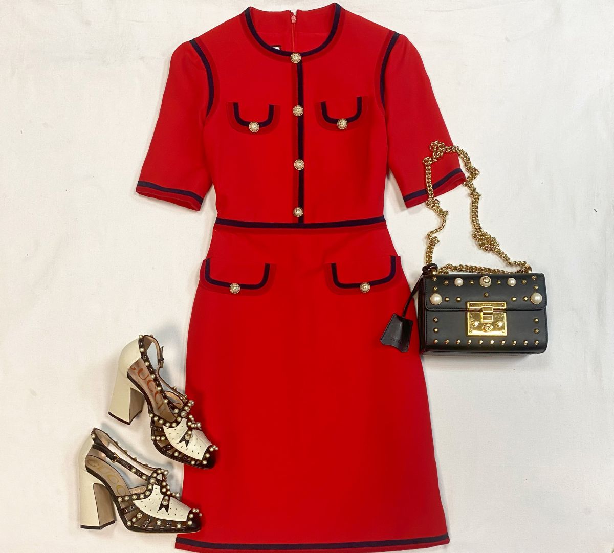 Платье/жемчуг/ Gucci размер 38 цена 30 770 рубТуфли Gucci размер 37.5 цена 30 770 рубСумка Gucci