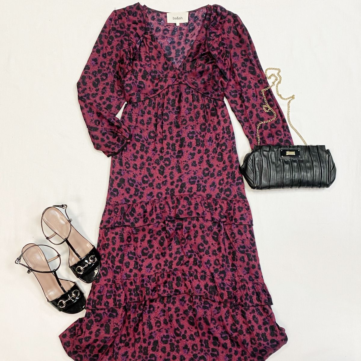 Платье Ba&amp;sh размер 1 цена 9 231 рубБосоножки Gucci размер 37.5 цена 26 155 рубСумка Armani