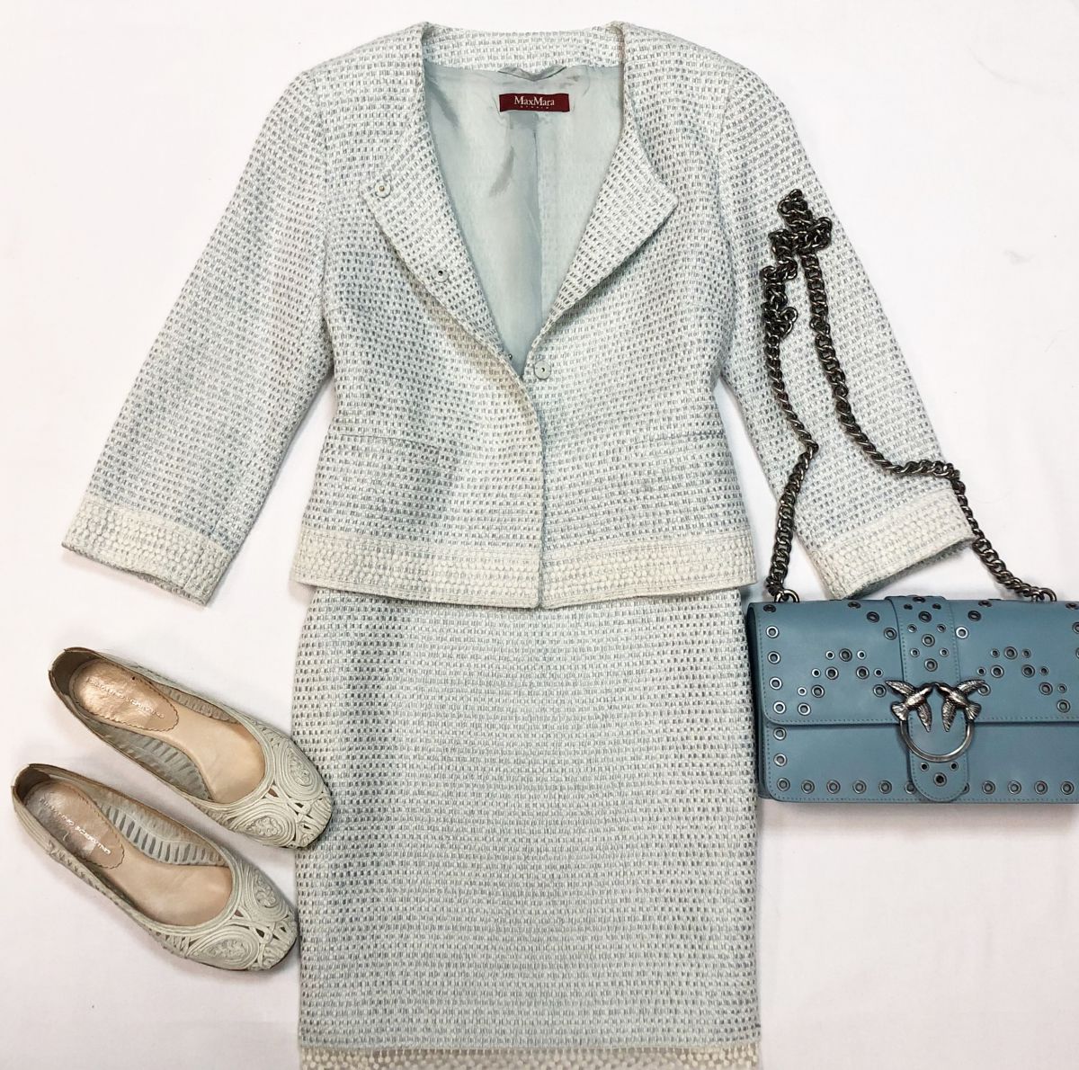 Костюм Max Mara размер 40 цена 13 847 руб
Балетки Ermanno Scervino размер 38 цена 7 693 руб
Сумка Pinko