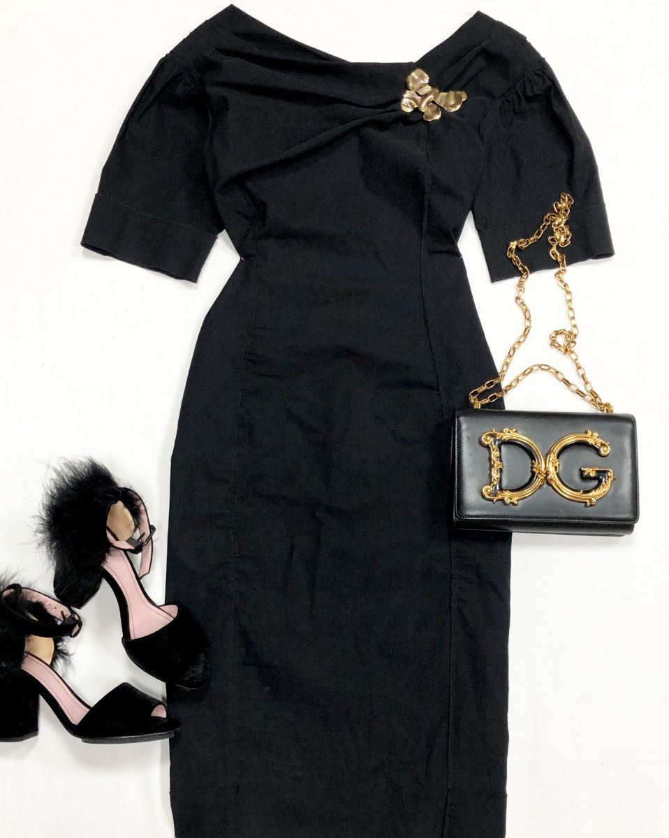 Платье Nina RICCI размер 44 цена 7 828 рубБосоножки Sonia Rykiel размер 38 цена 7 828 рубСумка Dolce Gabbana