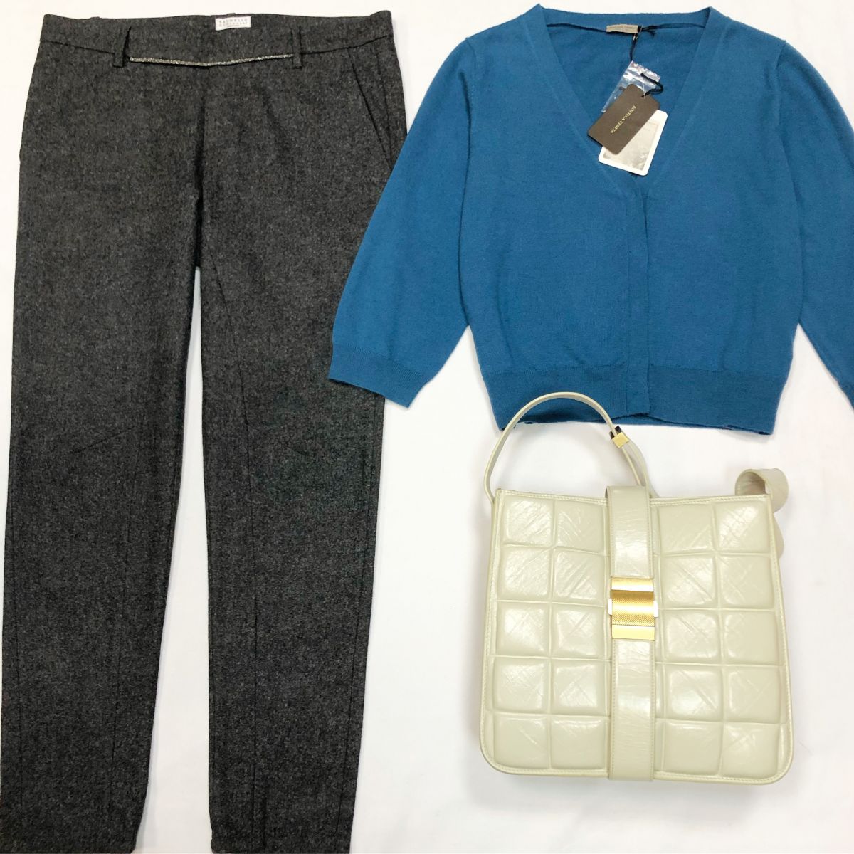 Кардиган Bottega Veneta размер 46 цена 6 154 руб Брюки Brunello Cuccinelli размер 38/44 цена 15 385 руб Сумка Bottega Veneta