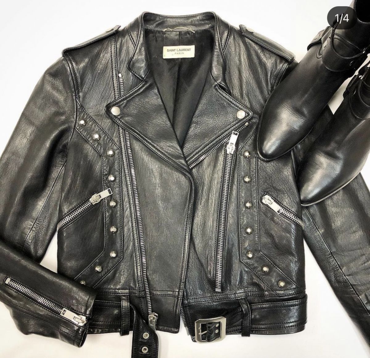Косуха / кожа / Saint Laurent  размер 38 / 42 / цена 46 155 руб Ботинки Saint Laurent  размер 39 цена 18 463 руб
