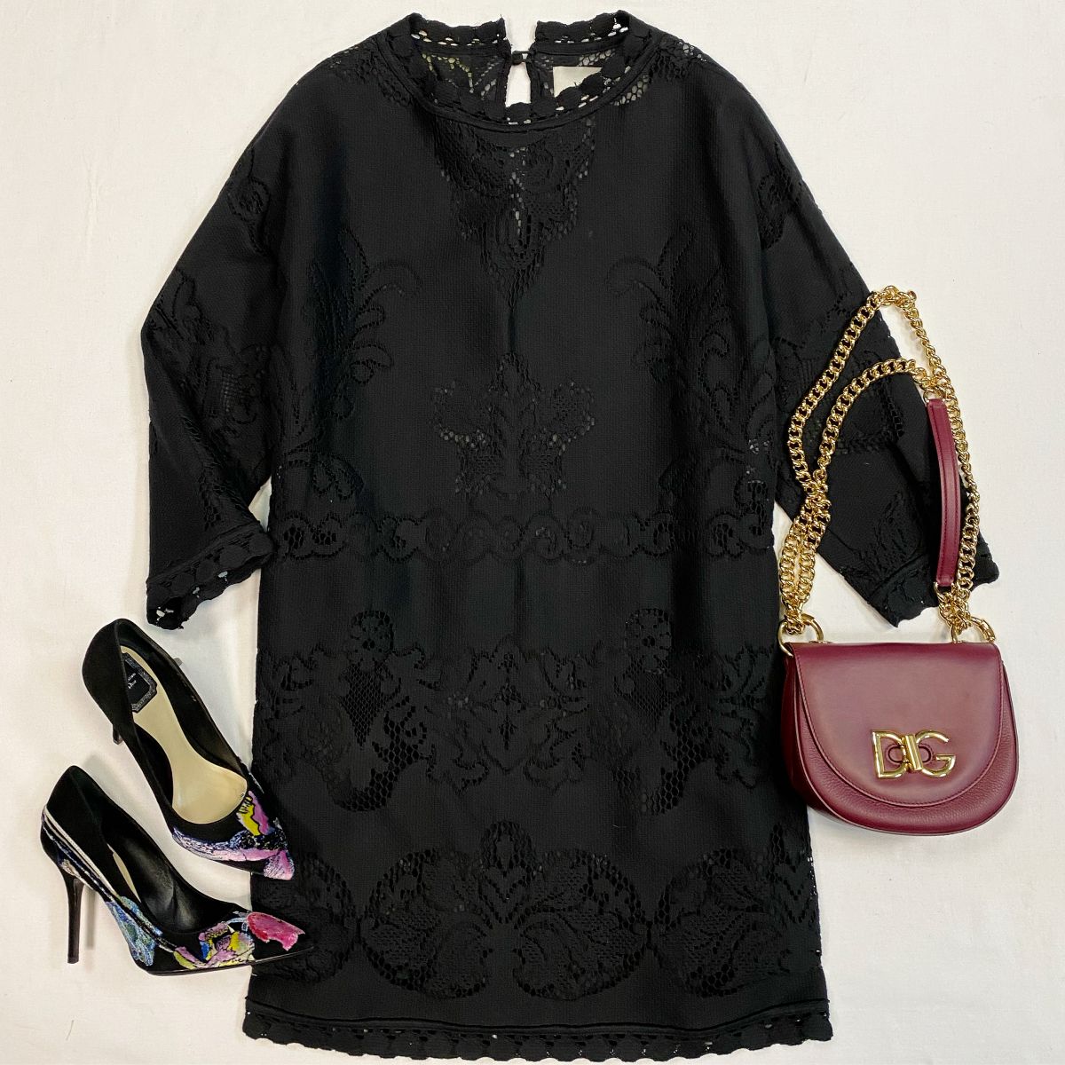 Платье Valentino размер 42 цена 18 463 руб Туфли Christian Dior размер 38 цена 15 385 рубСумка Dolce Gabbana 