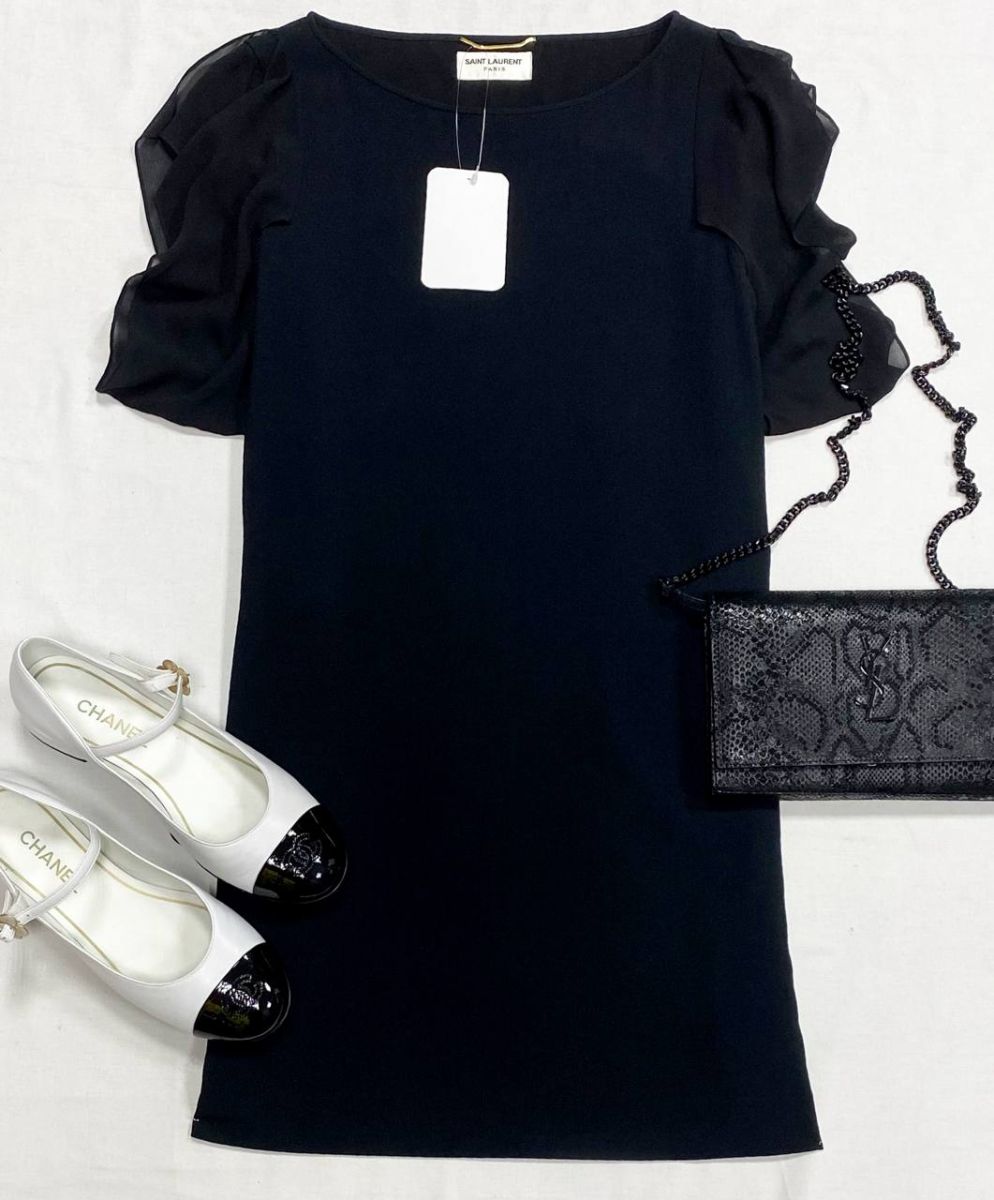 Платье Saint Laurent размер 36 цена 31 310 руб/ с биркойБалетки Chanel размер 39.5 цена 78 275 рубСумка Saint Laurent