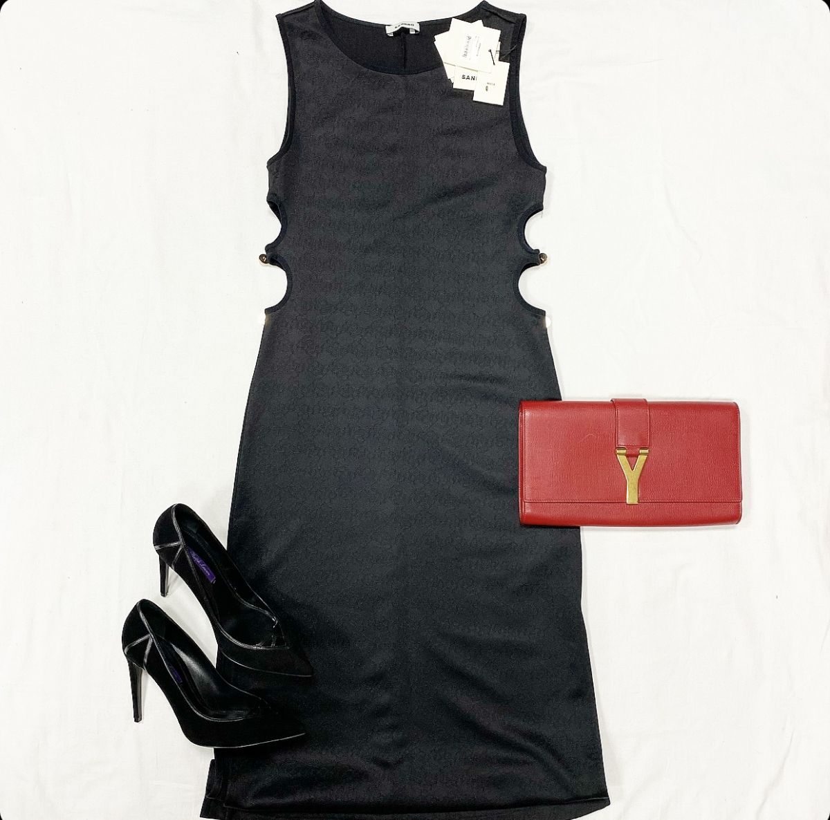 Платье Sandro размер 38 цена 12 308 руб Туфли Ralph Lauren размер 39 цена 15 385 руб Клатч YSL