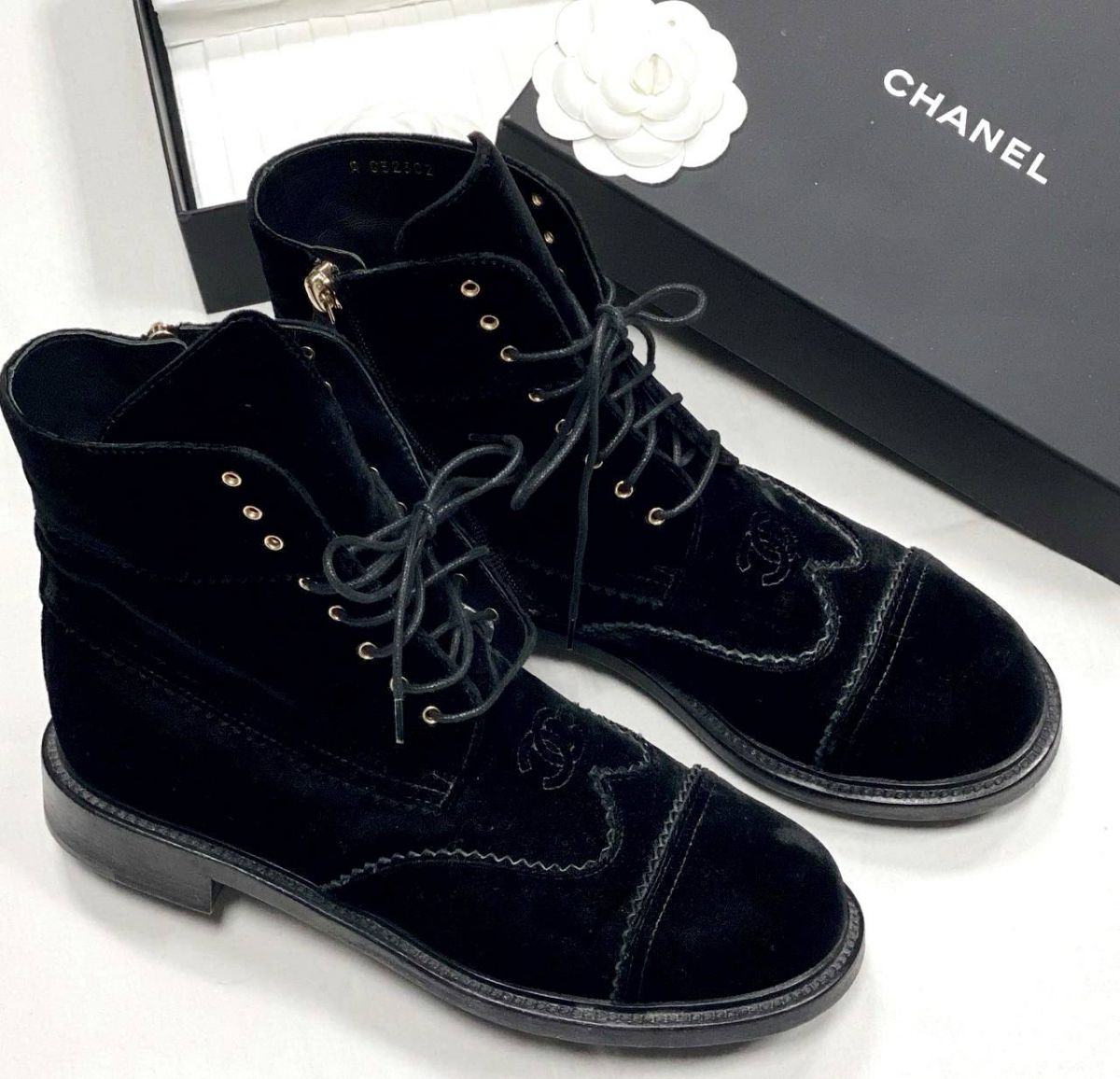 Ботинки / бархат / Chanel размер 39 цена 39 138 руб