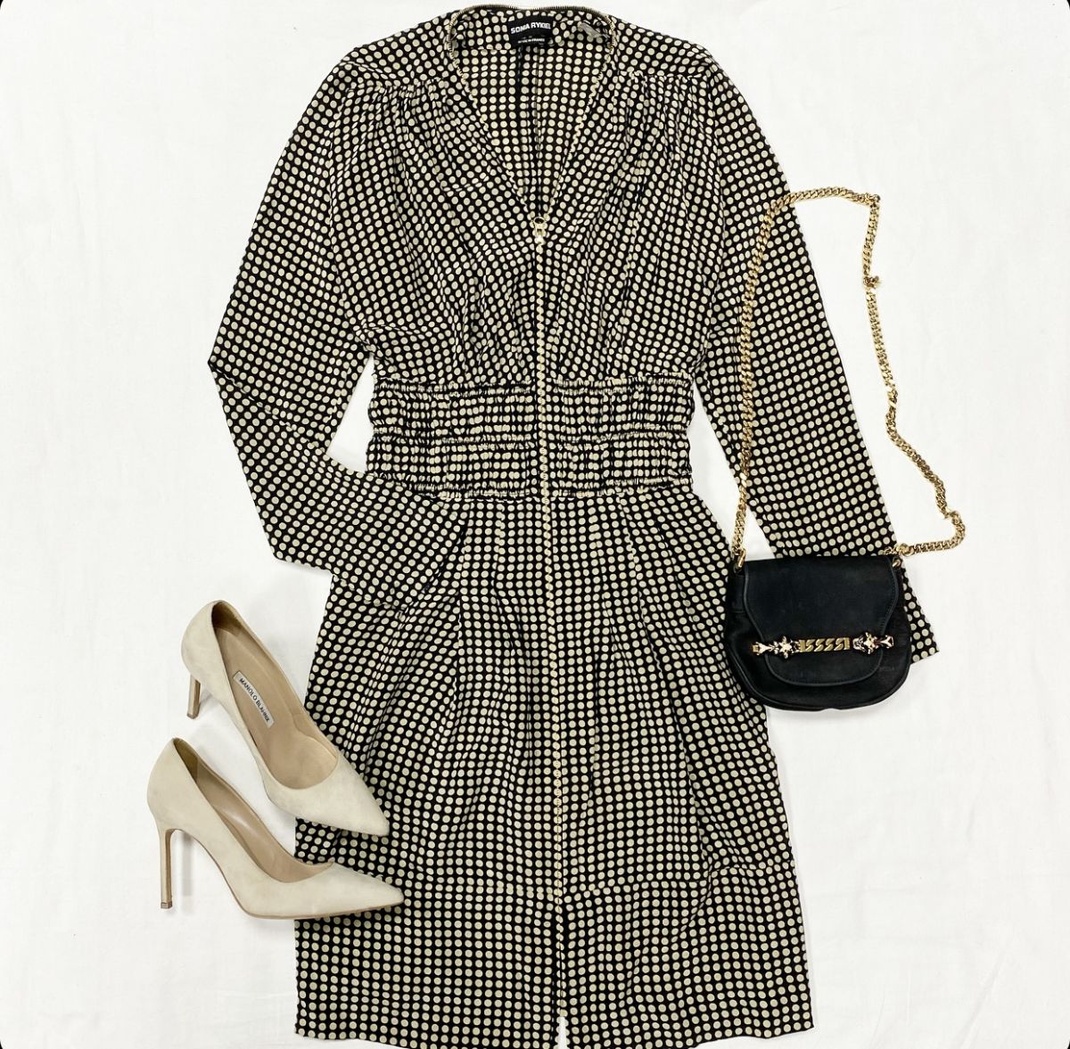 Платье / шелк / Sonia Rykiel размер 42 цена 10 770 руб Туфли Manolo Blahnik размер 38 цена 15 385 руб Сумка Gucci