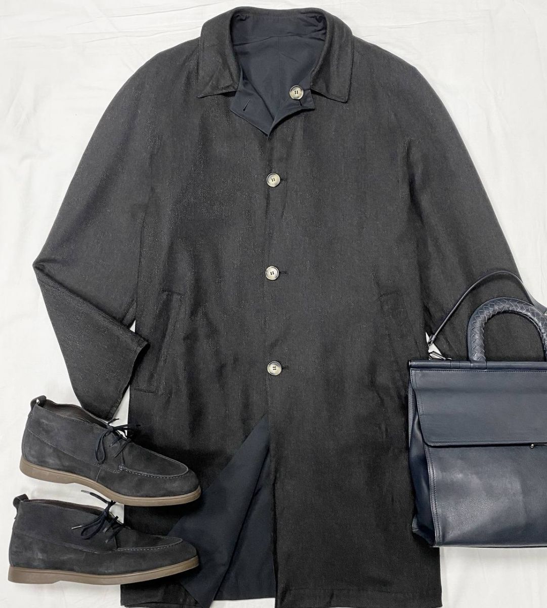 #mechtamen Пальто / двухстороннее/  Patrick Hellmann размер 52 цена 31 310 руб 
Ботинки Massimo Dutti размер 45 цена 7 828 руб 
Сумка Bottega Veneta