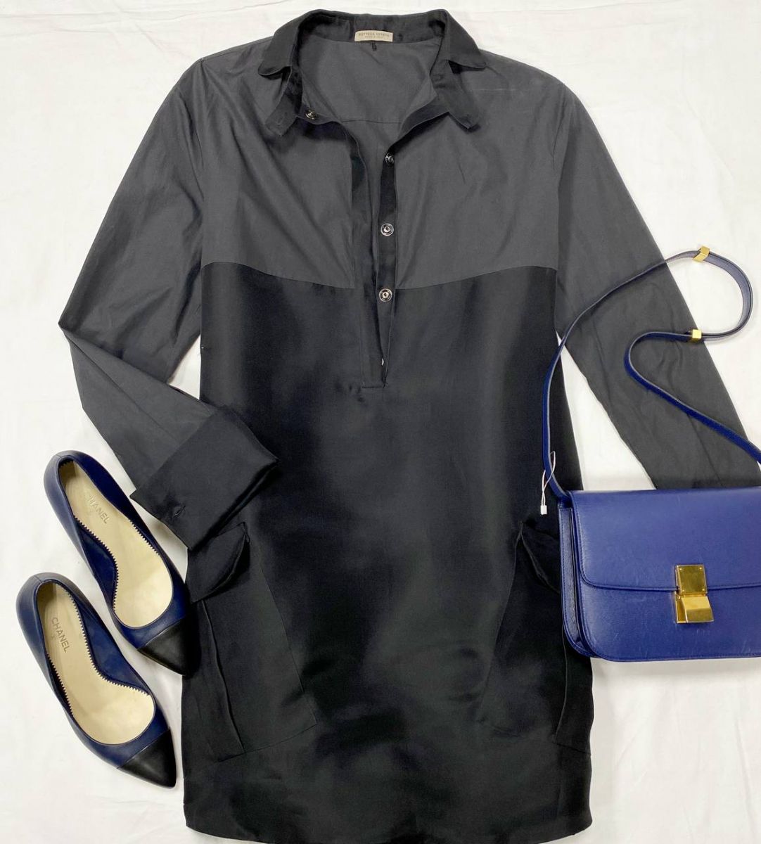 Платье Bottega Veneta размер 46 цена 18 786 руб 
Туфли Chanel размер 41 цена 23 483 руб 
Сумка Celine