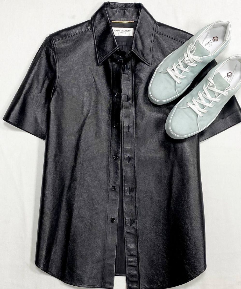Рубашка /кожа/ Saint Laurent размер 36 цена 46 965 руб 