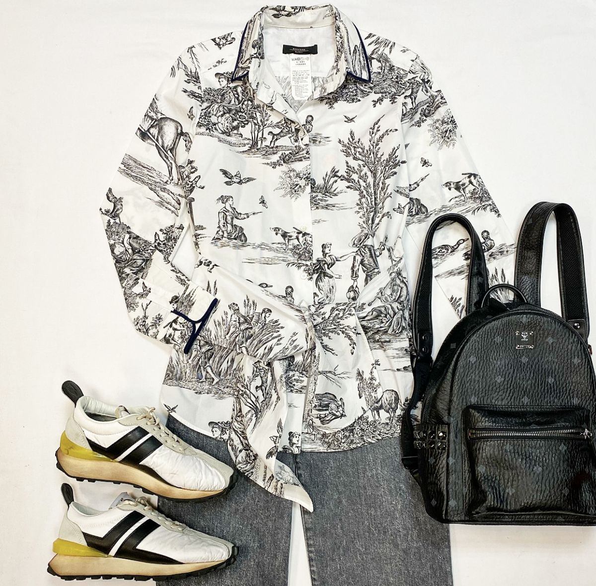 Блузка Weekend Max Mara размер 38 цена 4 616 рубДжинсы Fabiana Filippi размер XS цена 7 693 рубКеды Lanvin размер 39 цена 30 770 рубРюкзак MCM