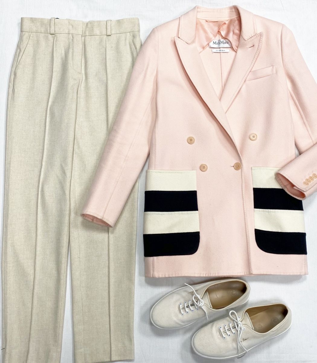 Жакет Max Mara размер 38 цена 23 483 руб 
Брюки Loro Piana размер 38 цена 23 483 руб 
Кеды The Row размер 38 цена 23 483 руб