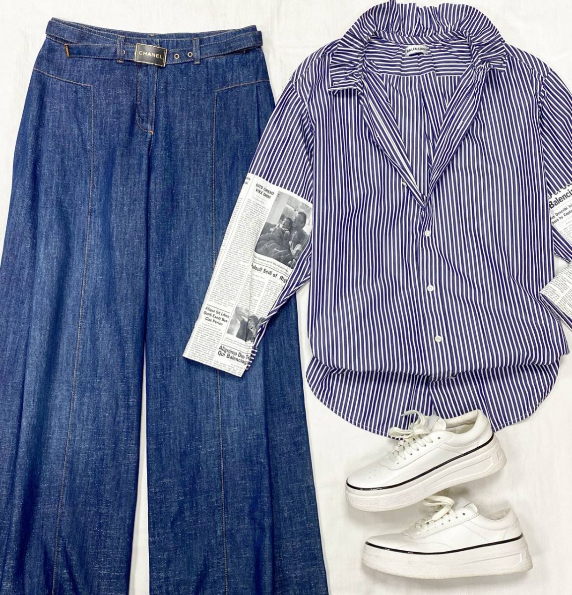 Джинсы Chanel размер 40 цена 140 895 руб Блузка Balenciaga размер 34 цена 39 138 руб Кроссовки Jil Sander размер 39 цена 31 310 руб