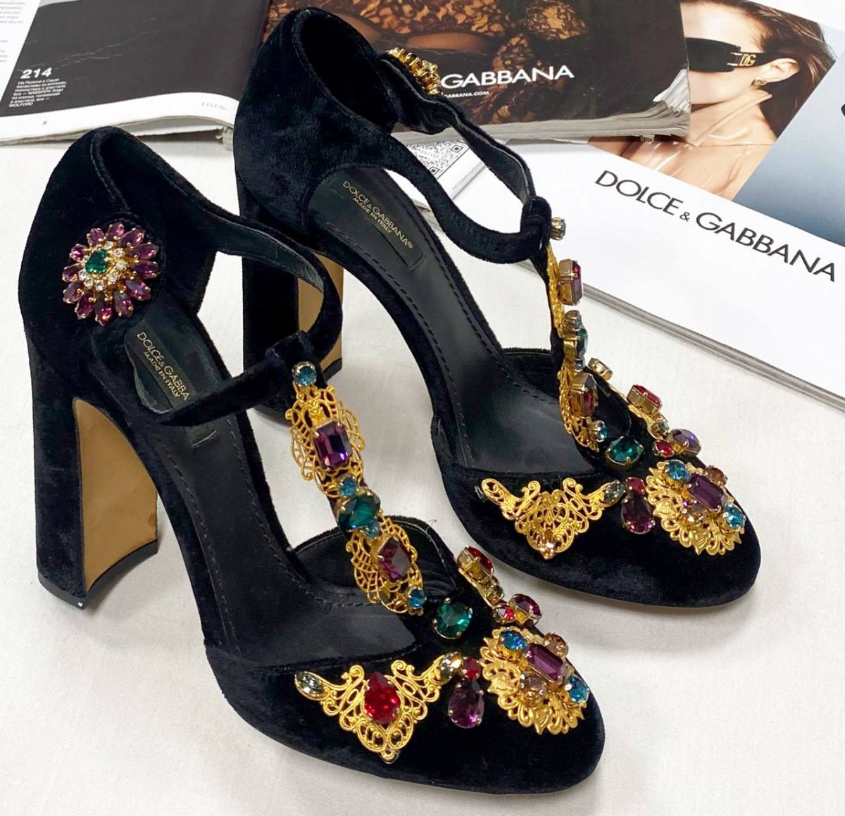 Туфли / бархат / камни / Dolce Gabbana размер 37 цена 31 310 руб