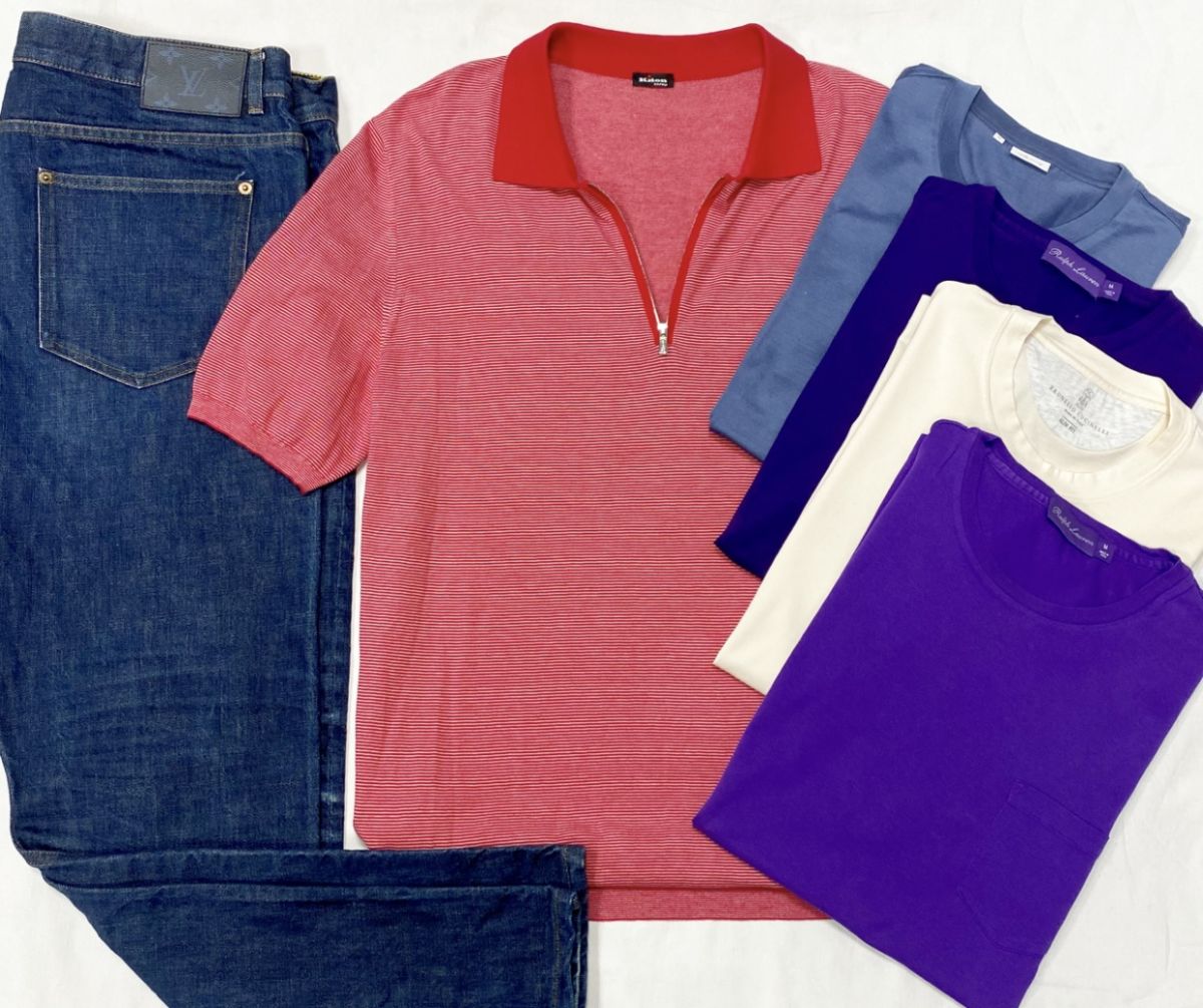 #mechtamen Поло Kiton размер 56 цена 23 483 руб 
Футболки Brioni размер M цена 15 655 руб 
Ralph Lauren размер M цена по 7 828 руб 
Brunello Cucinelli размер M цена 23 483 руб 
Джинсы Louis Vuitton размер 38 цена 15 655 руб 