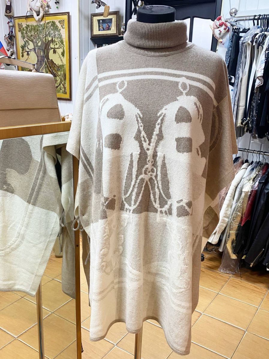 Пончо / кашемир/ Hermes размер 42 цена 125 240 руб