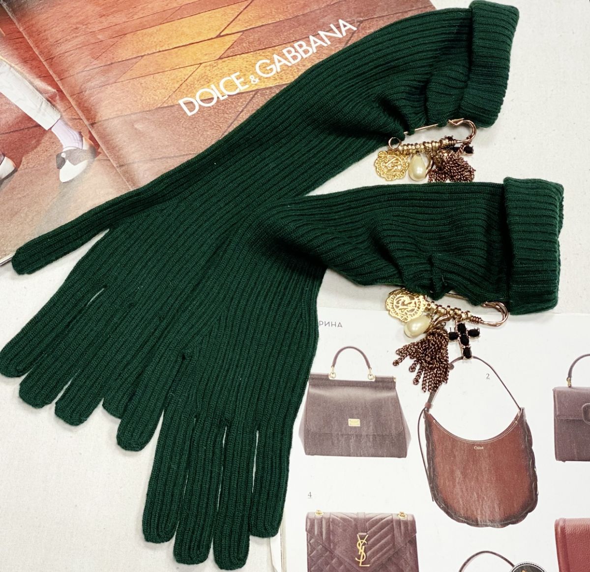 Перчатки Dolce Gabbana размер M цена 10 770 руб 