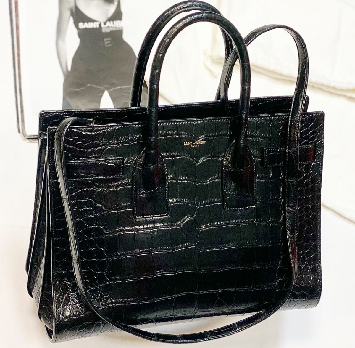 Сумка / крокодил / Saint Laurent размер 31/23 цена 384 625  руб 