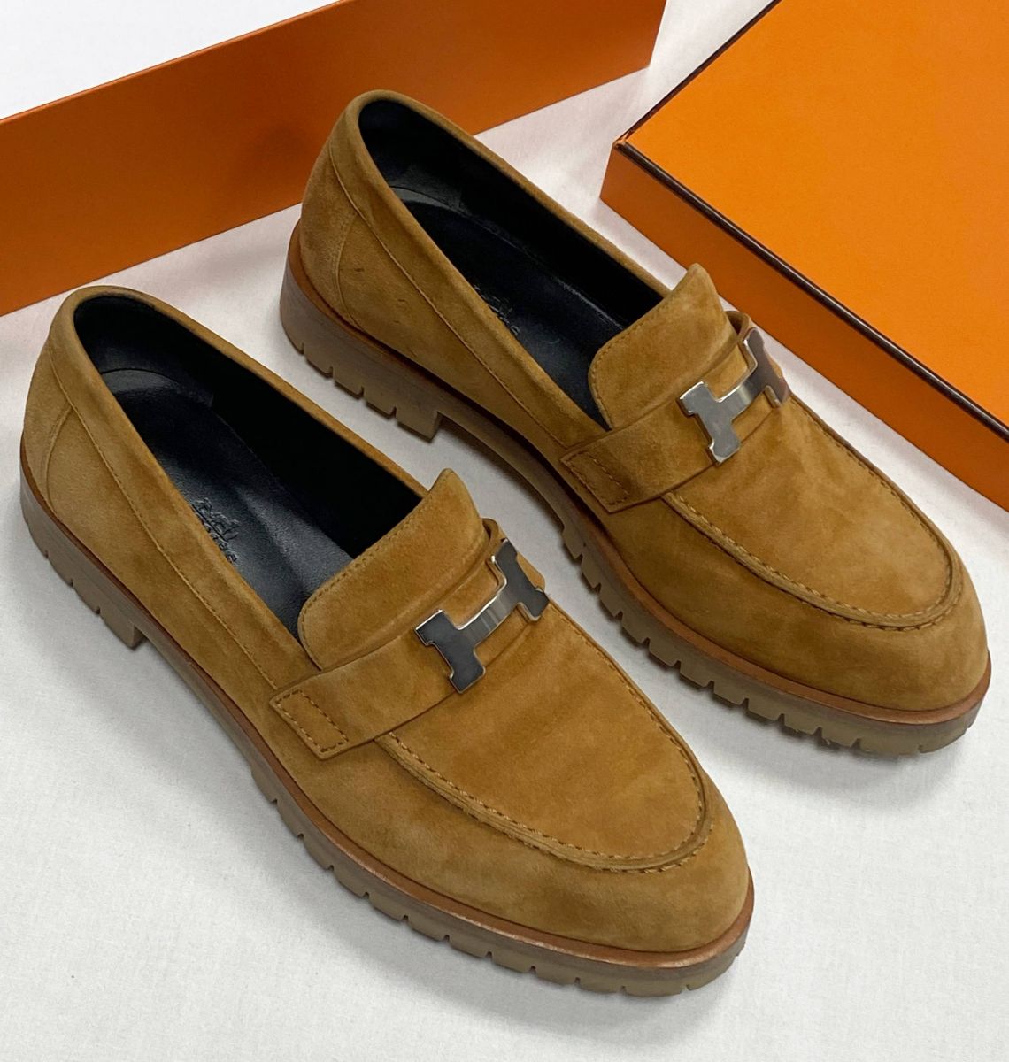 Лоферы/ замша/ Hermes размер 38 цена 46 965 руб