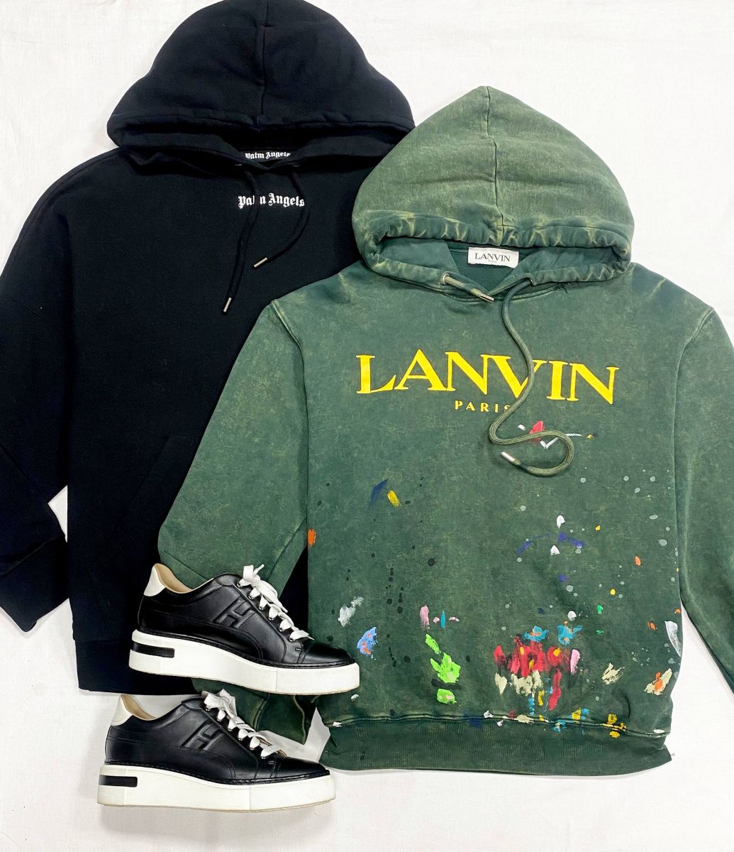 Толстовка Lanvin размер M цена 10 959 руб
Толстовка Palm Angels размер XL цена 15 655 руб
Кеды Hermes размер 39 цена 78 275 руб