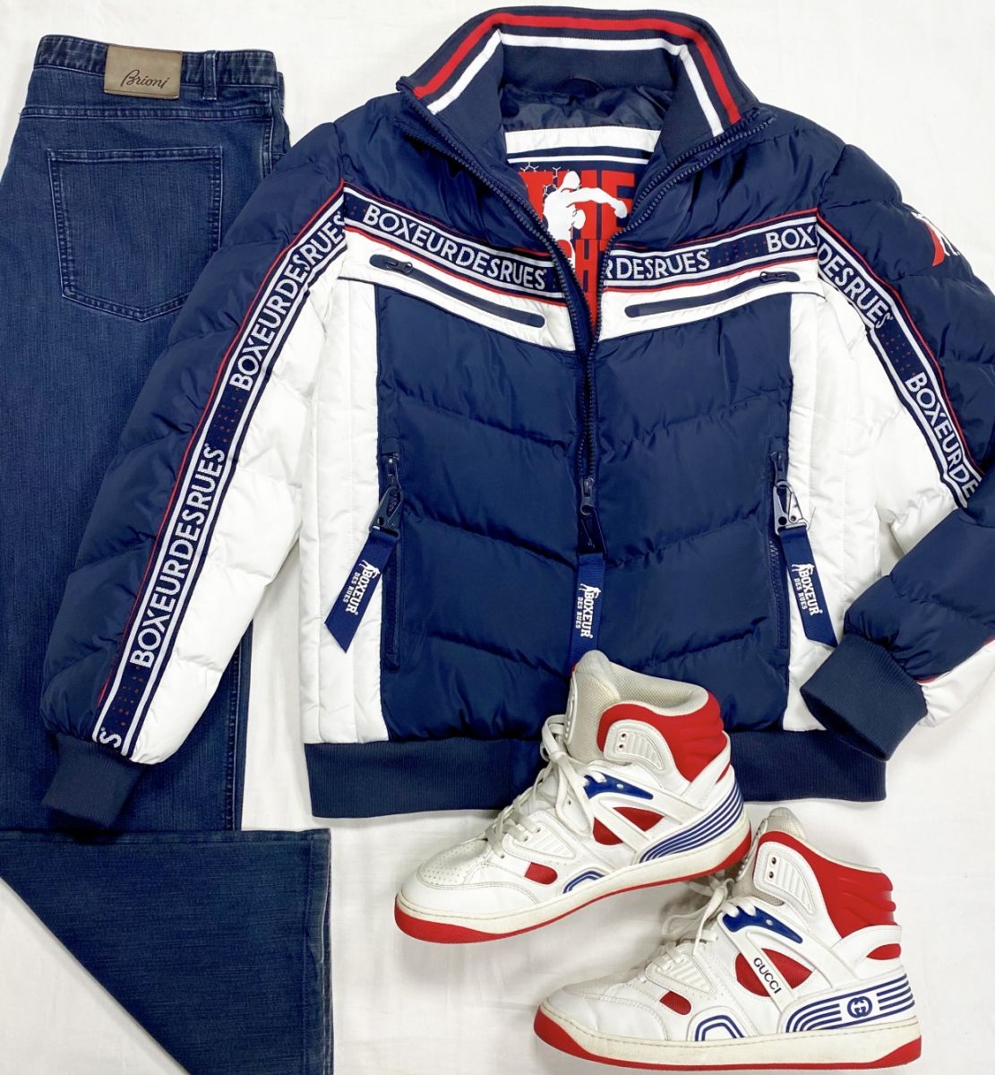 #mechtamen Пуховик Boxeur Des Rues размер XL цена 23 483 руб 
Джинсы Brioni размер 60 цена 10 959 руб 
Кроссовки Gucci размер 44 цена 31 310 руб 