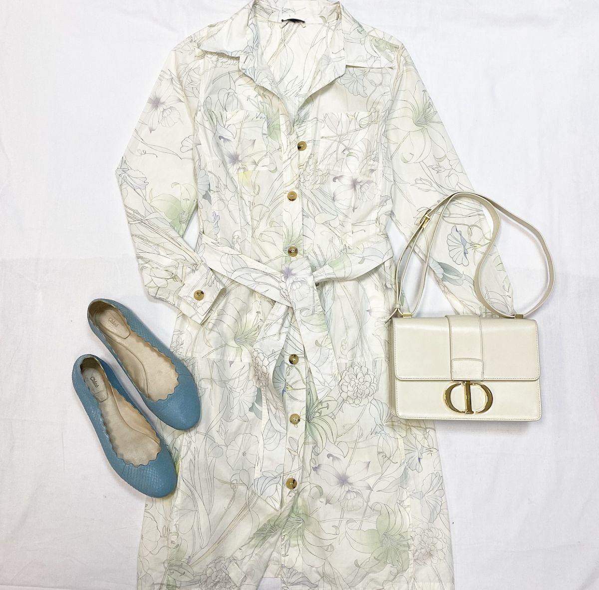 Платье Dries Van Noten размер 40 цена 10 770 рубБалетки Chloè размер 40 цена 9 231 рубСумка Christian Dior