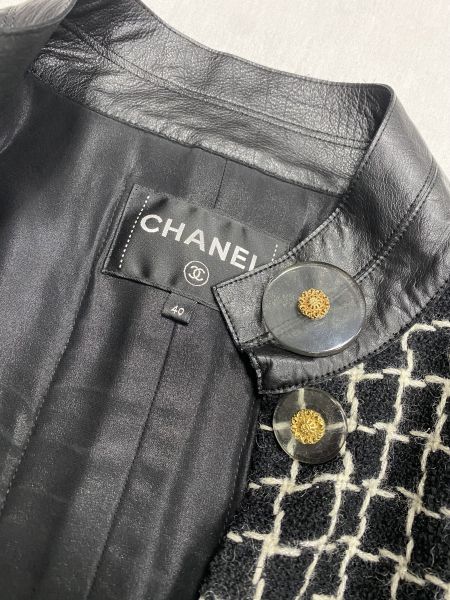 Жакет / отделка кожа/ твид / люрекс/ Chanel