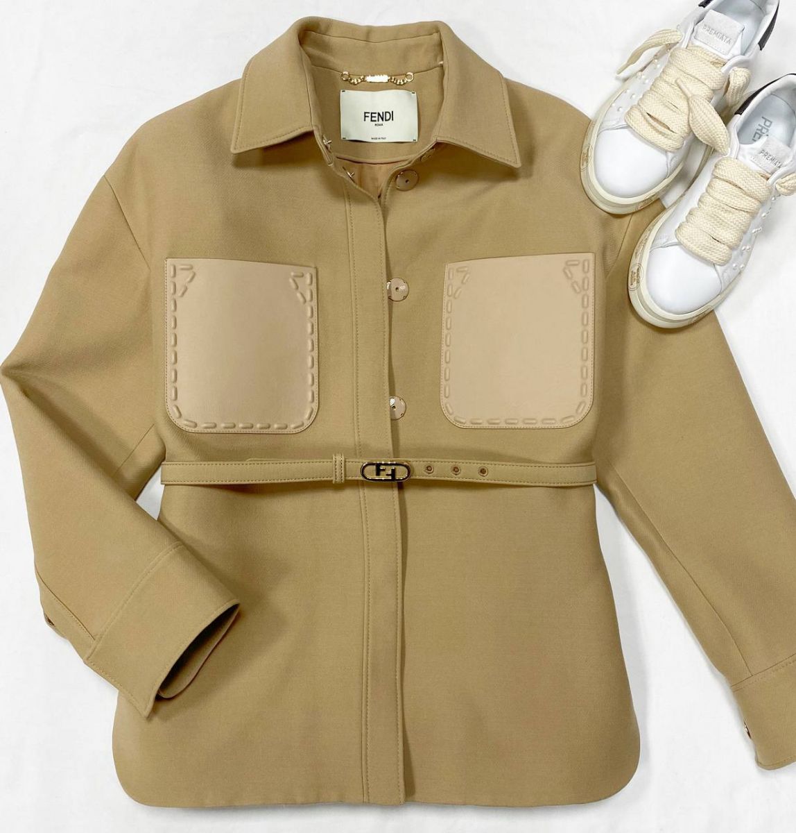 Куртка / отделка кожи / Fendi размер 40 цена 78 275 руб
