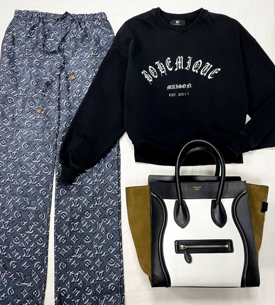 Толстовка Maison Bohemique размер 36 цена 15 655 руб Брюки Louis Vuitton размер 36 цена 23 483 руб Сумка Celine