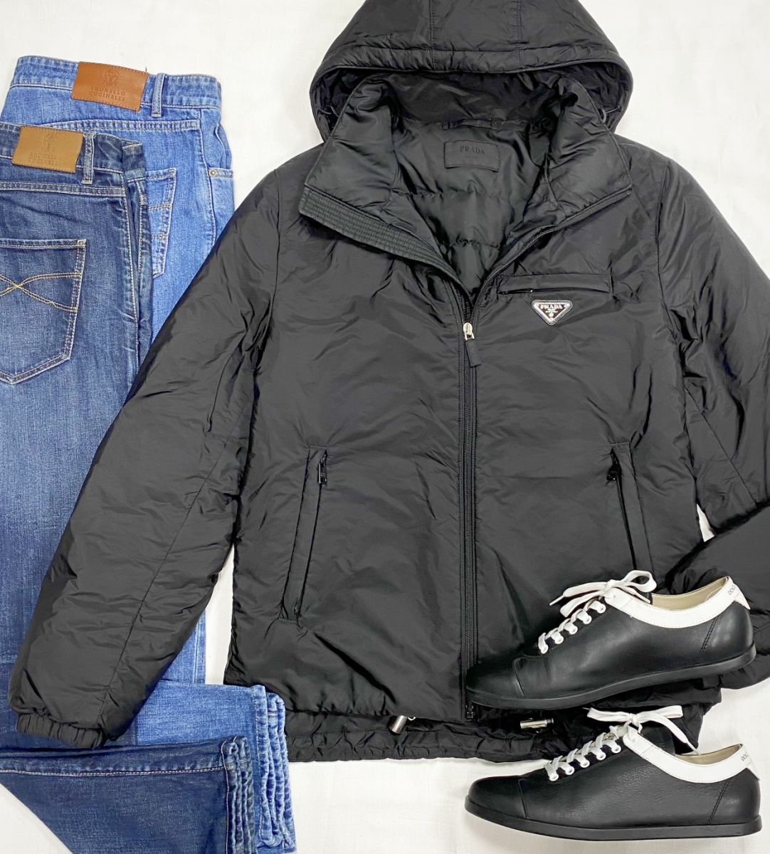 #mechtamen Куртка Prada размер 50 цена 31 310 руб 
Джинсы Brunello Cucinelli размер 48-50 цена по 10 959 руб 
Кеды Dolce Gabbana размер 43 цена 15 655 руб 