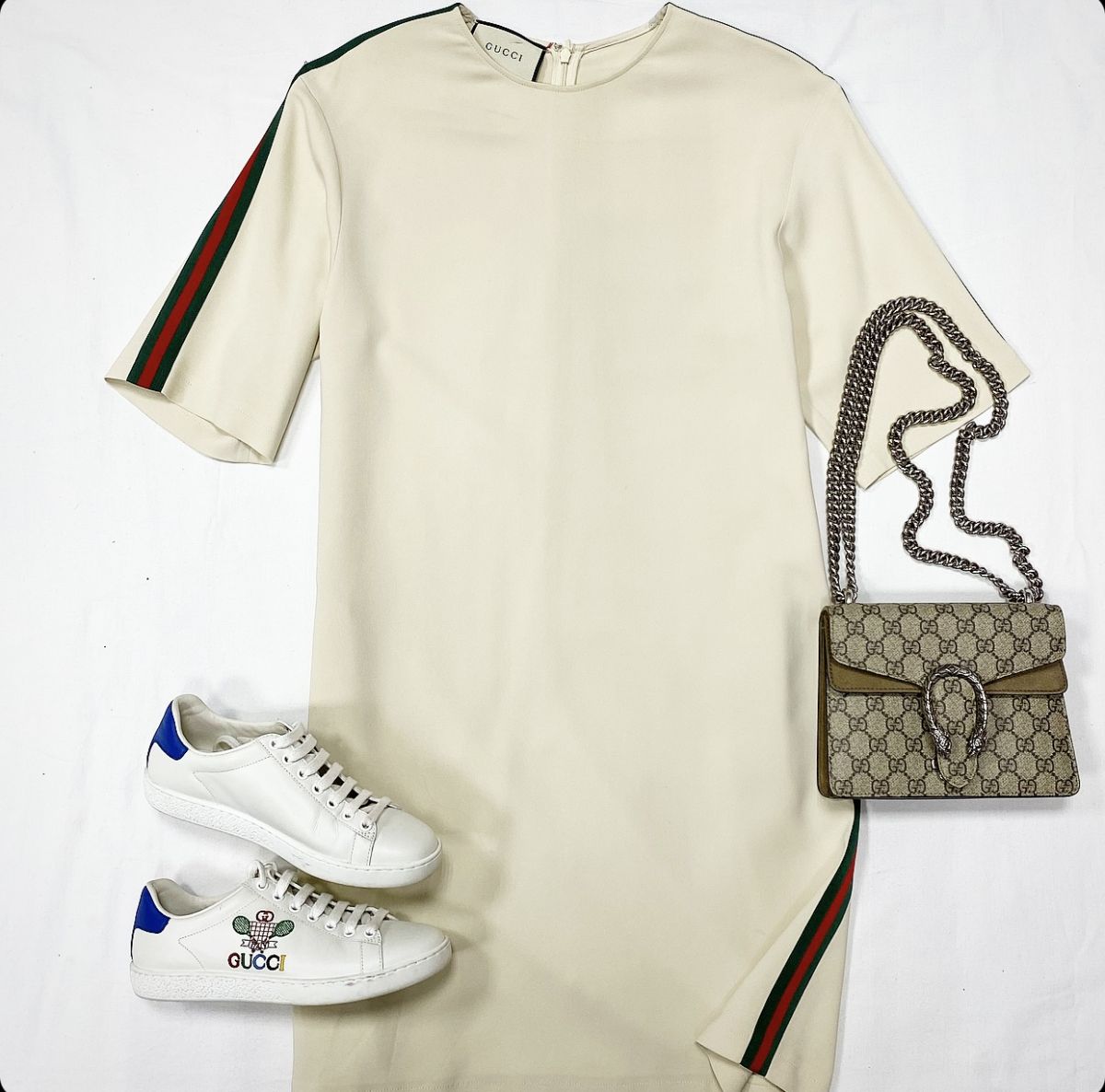 Платье Gucci размер 42 цена 30 770 руб Кеды Gucci размер 36 цена 23 078 руб Сумка Gucci
