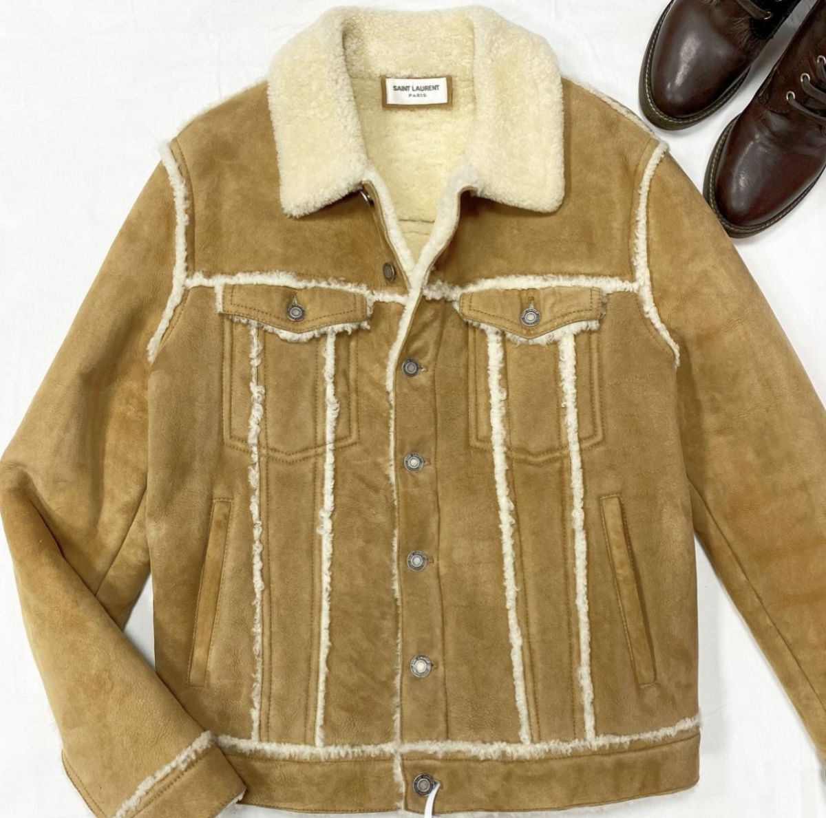 Дубленка Saint Laurent размер 48 цена 107 693 руб