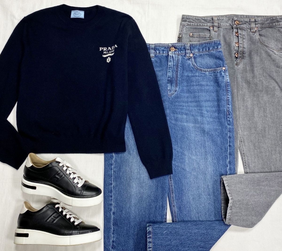 Кофта Prada размер 42 цена 46 965 руб Джинсы Brunello Cucinelli размер 42 цена 31 310 руб Кроссовки Hermès размер 39 цена 78 275 руб