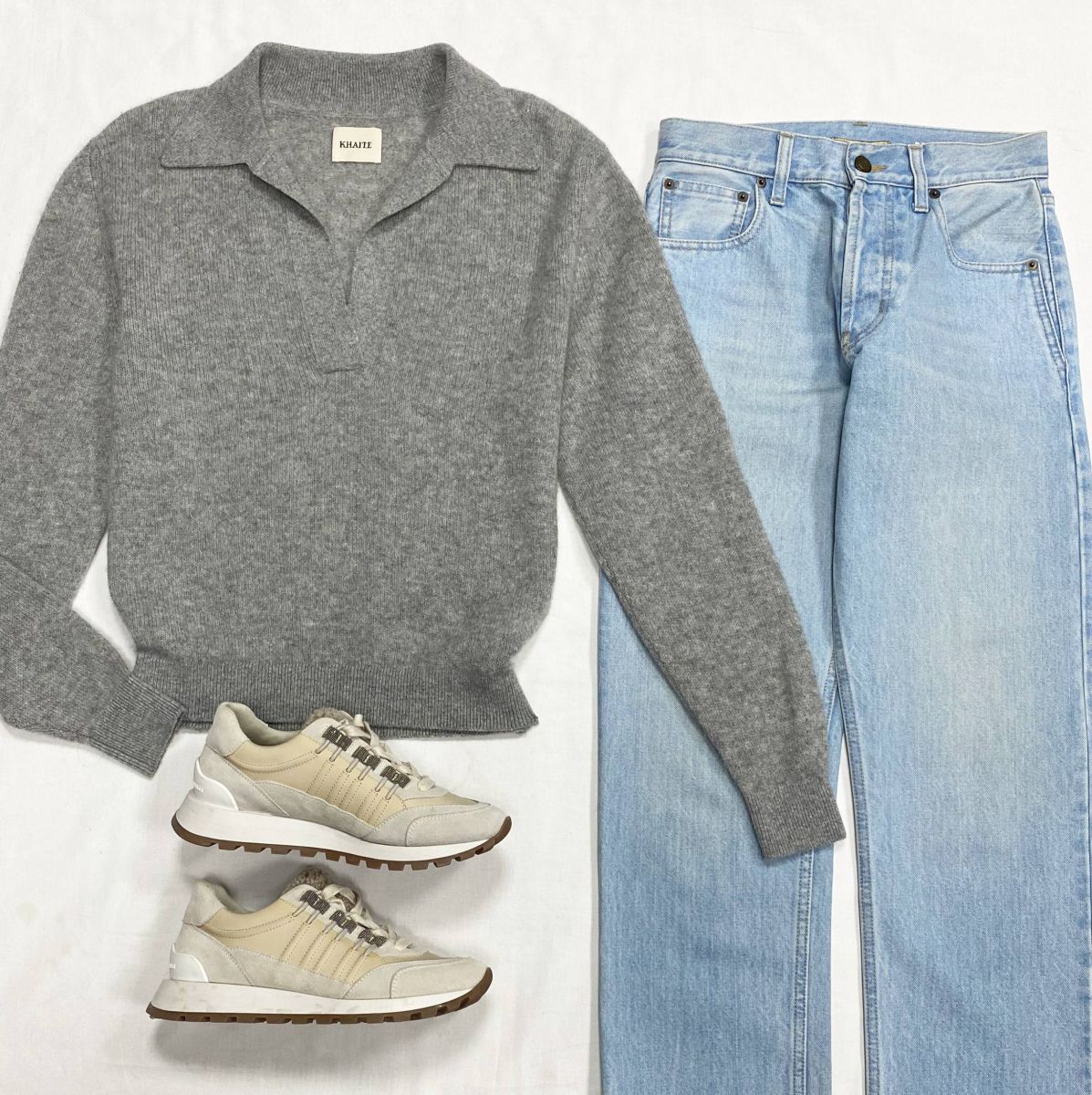 Кофта Khaite размер XS цена 31 310 руб
Джинсы Saint Laurent размер 26 цена 15 655 руб
Кроссовки Brunello Cucinelli размер 37.5 цена 54 793 руб