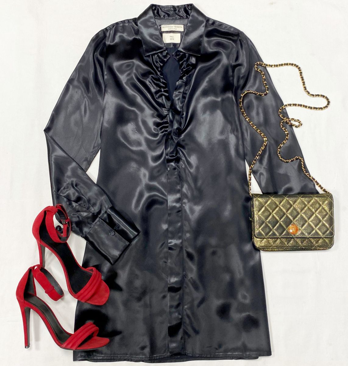 Платье Bottega Veneta размер 38 цена 31 310 руб Босоножки Celine размер 38 цена 31 310 руб Сумочка Chanel