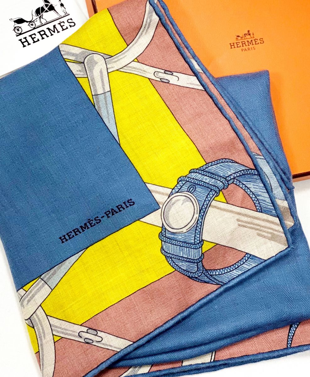 Палантин / кашемир / шелк / Hermès размер 90/90 цена 46 965 руб 