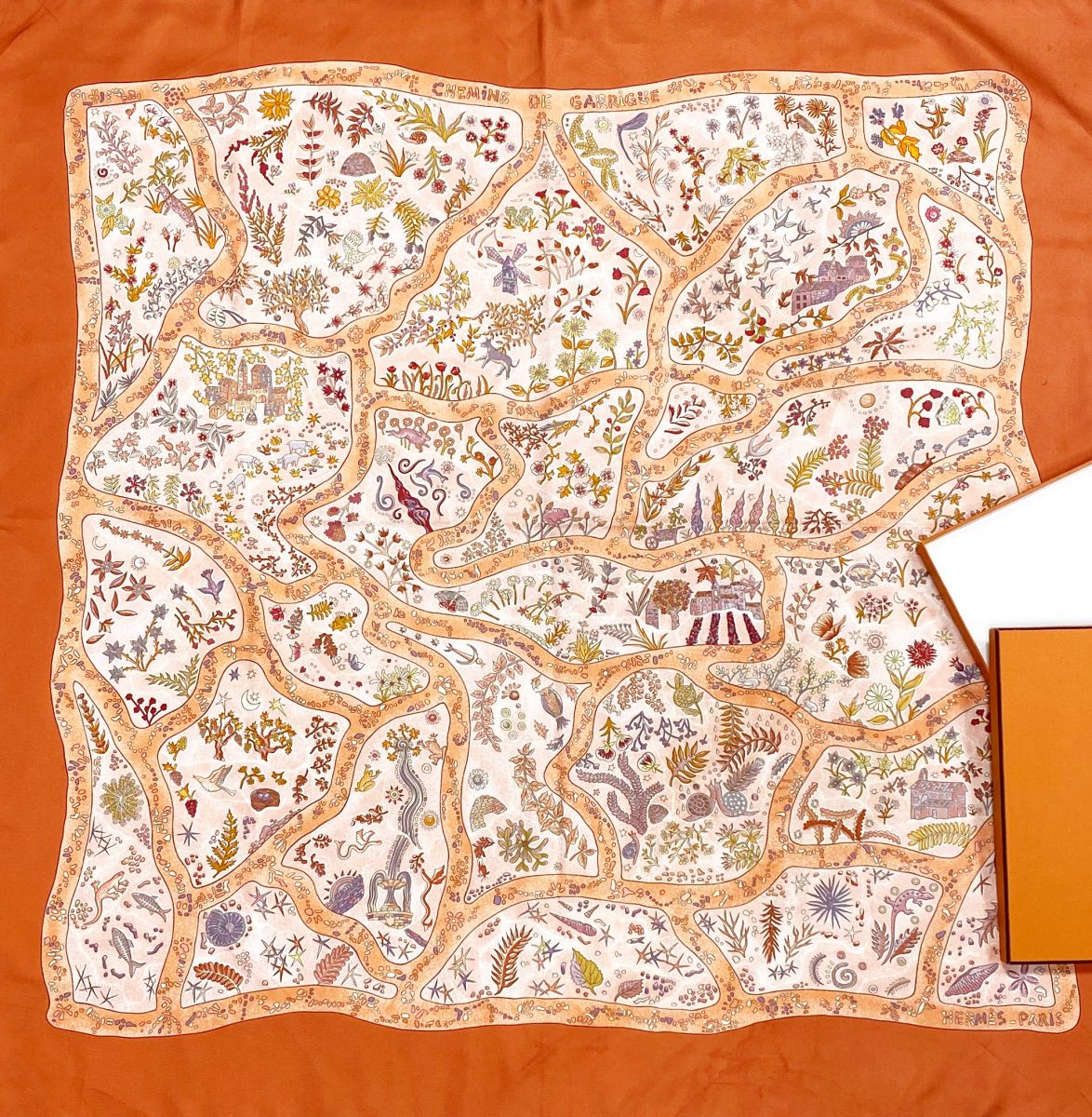 Платок Hermes размер 90/90 цена 23 078 руб