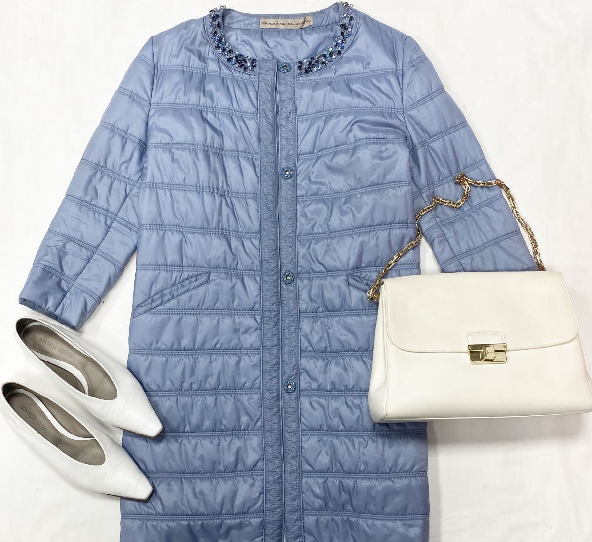 Пальто/камни/ Ermanno Scervino размер 42 цена 23 078 рубБалетки Bottega Veneta размер 38 цена 23 078 рубСумка Christian Dior