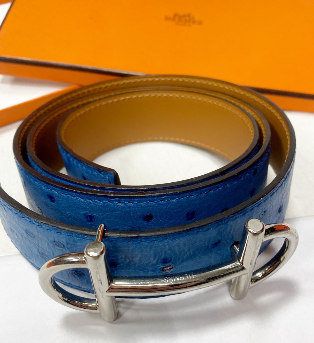 Ремень / страус / Hermès размер 90 цена 31 310 руб