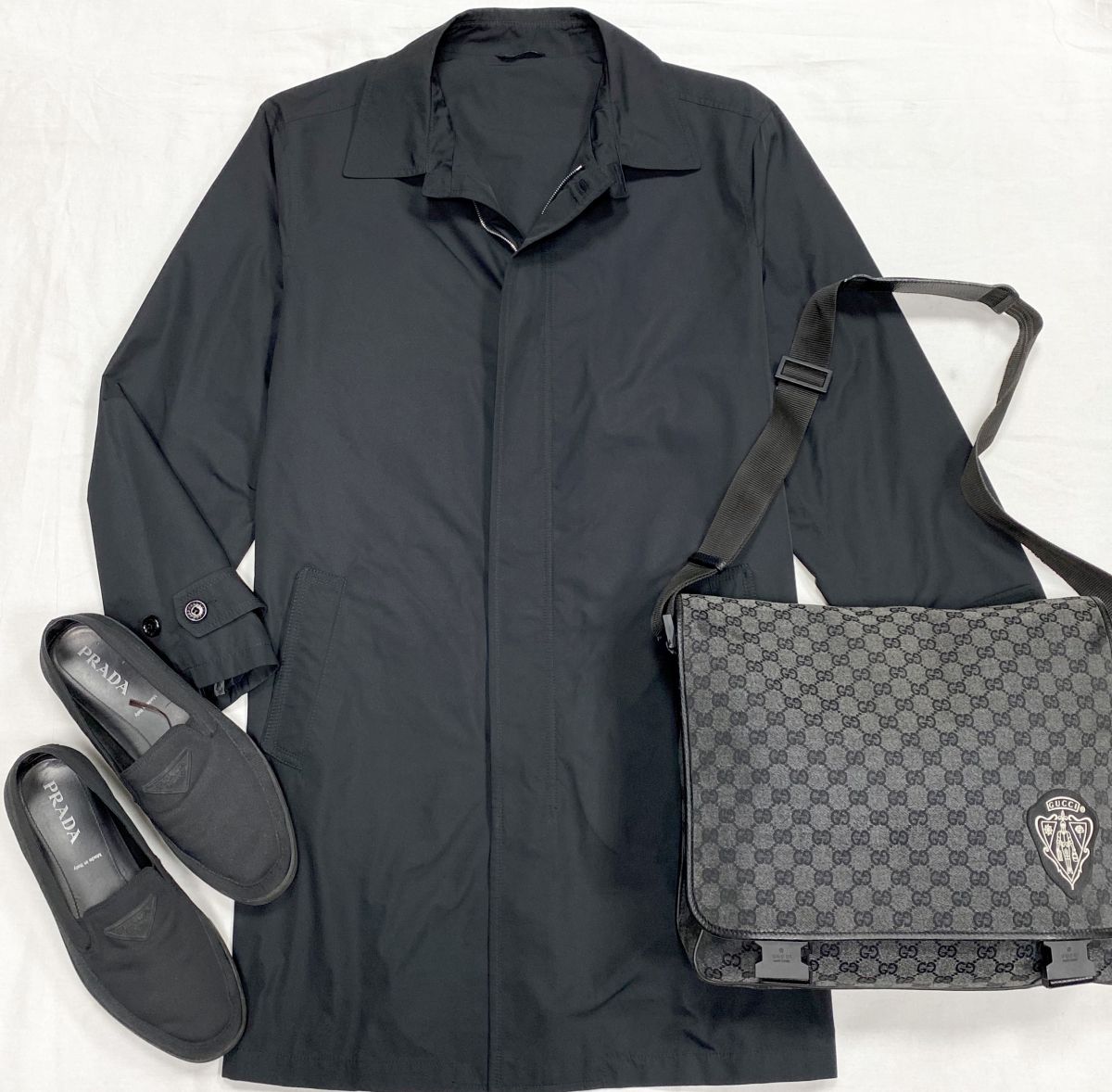 #mechtamen Плащ Ermenegildo Zegna размер 56 цена 31 310 руб 
Лоферы Prada размер 44.5 цена 15 655 руб 
Сумка Gucci