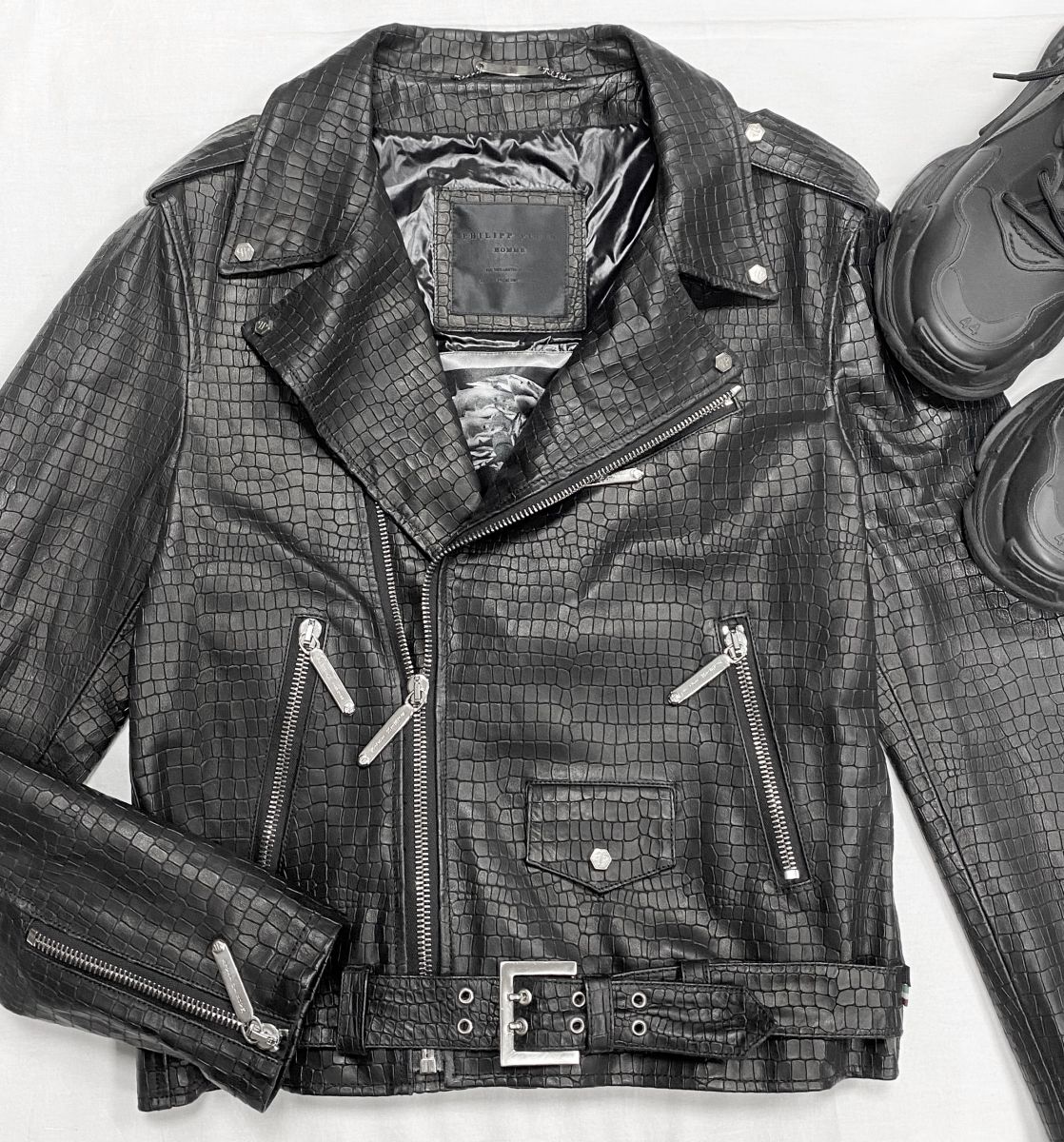 #mechtamen Куртка / кожа / Philipp Plein размер XXL цена 46 965 руб