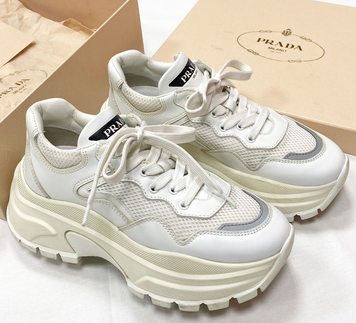 Кроссовки Prada размер 37.5 цена 23 483 руб 