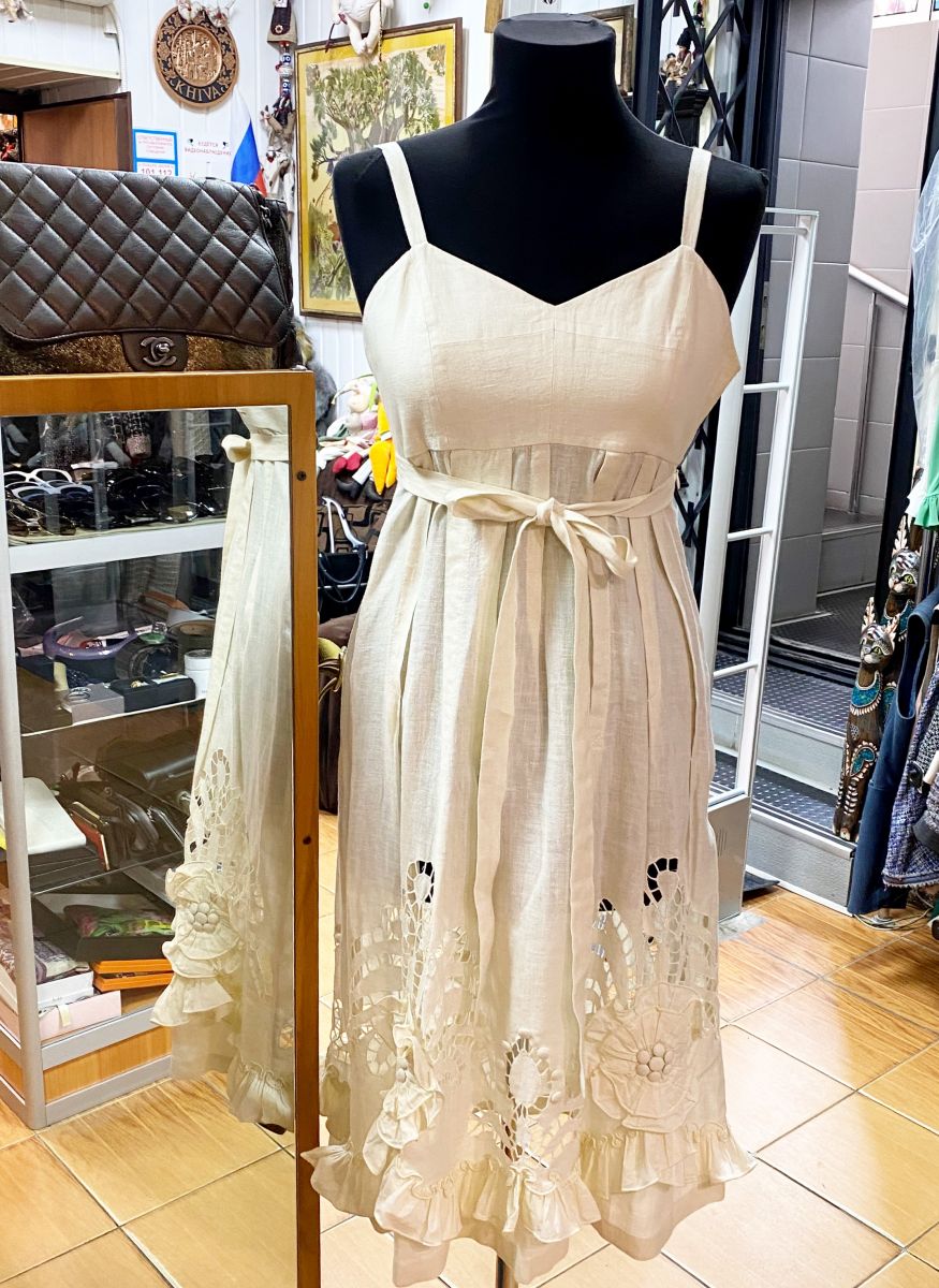 Сарафан/ лен/ шитье/ Max Mara размер 40 цена 7 828 руб