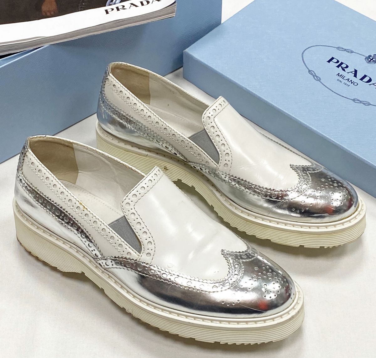 Лоферы Prada размер 38.5 цена 15 655 руб

